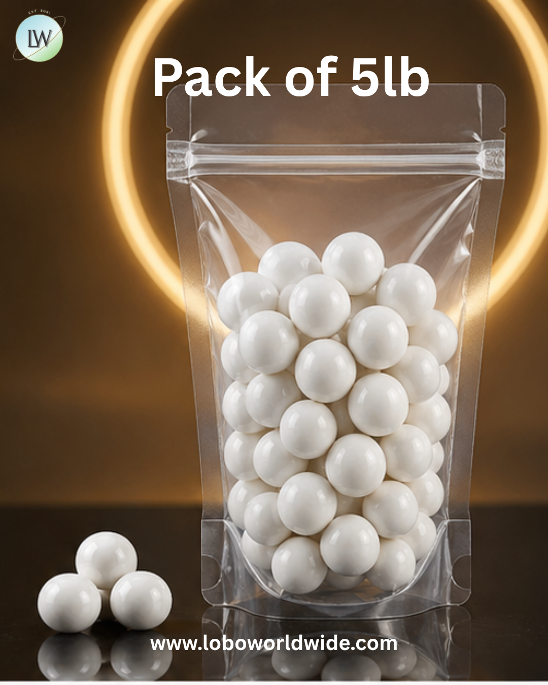 Pearl White Gumballs 1 Inch