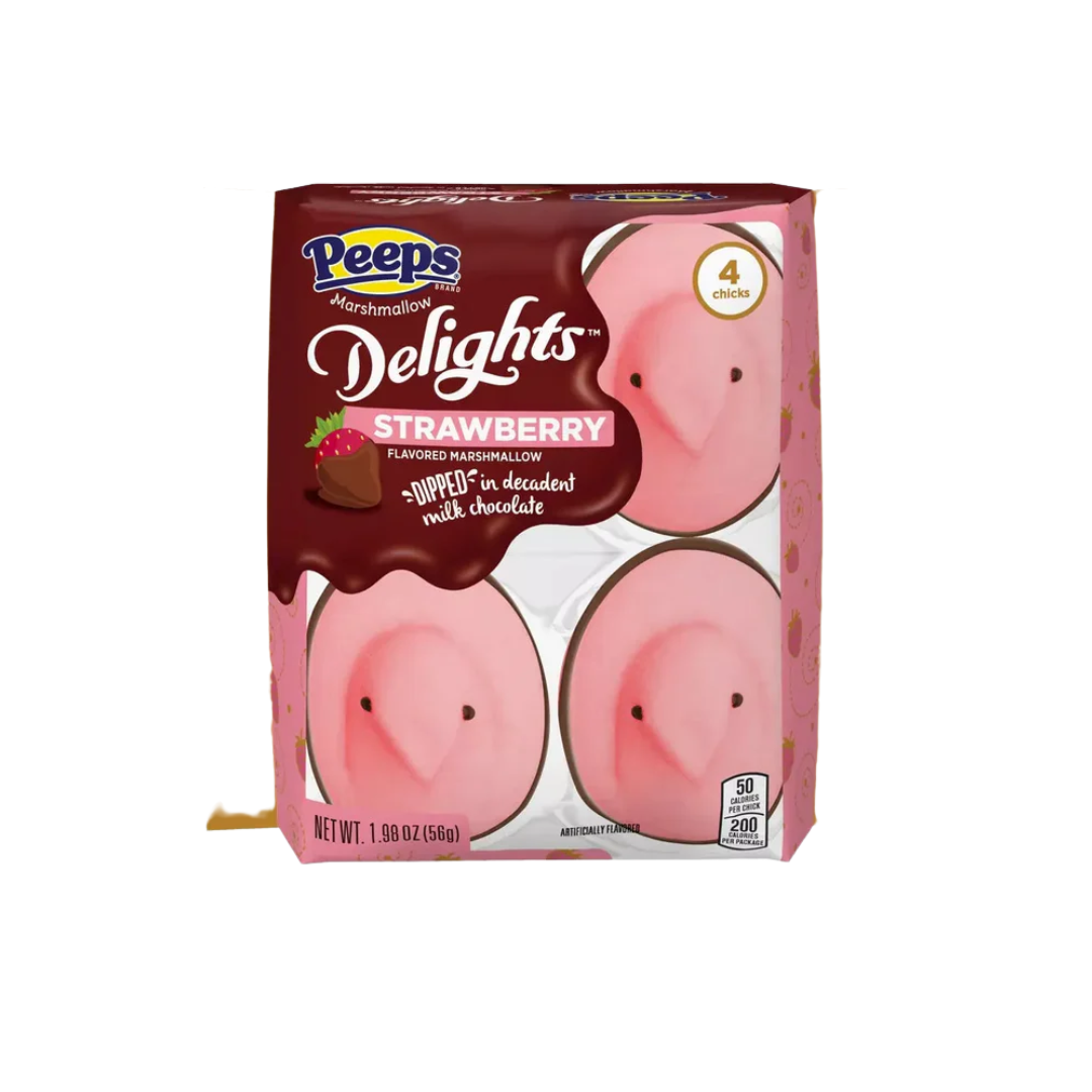 Peeps Easter Milk Chocolate Dipped Strawberry Delights Chicks: 4-Piece Pack