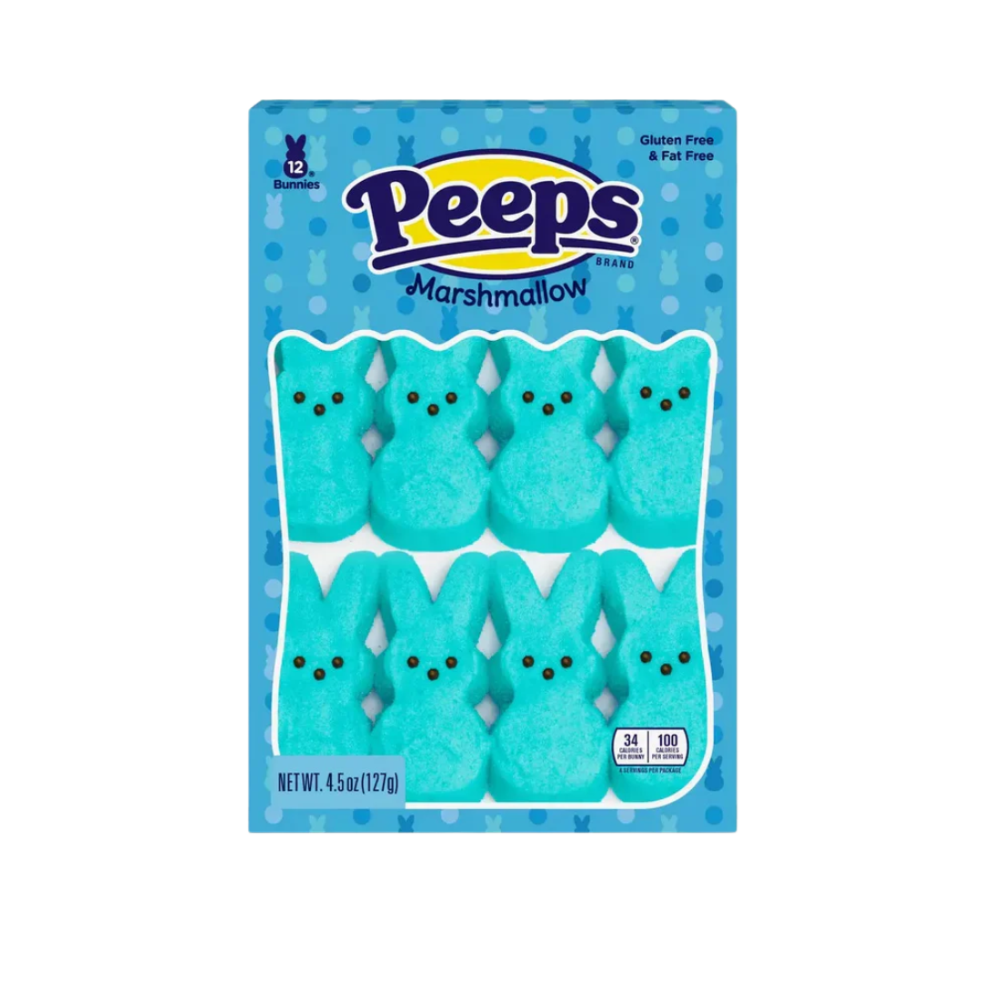 Peeps Marshmallow Candy Bunnies - Blue: 12-Piece Pack