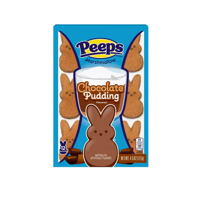 Peeps Marshmallow Candy Bunnies - Chocolate Pudding: 12-Piece Pack