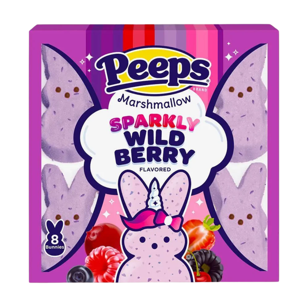 Peeps Marshmallow Candy Bunnies - Sparkly Wildberry: 8-Piece Pack