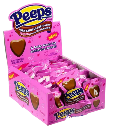 Peeps Milk Chocolate Covered Marshmallow Hearts: 24-Piece Box