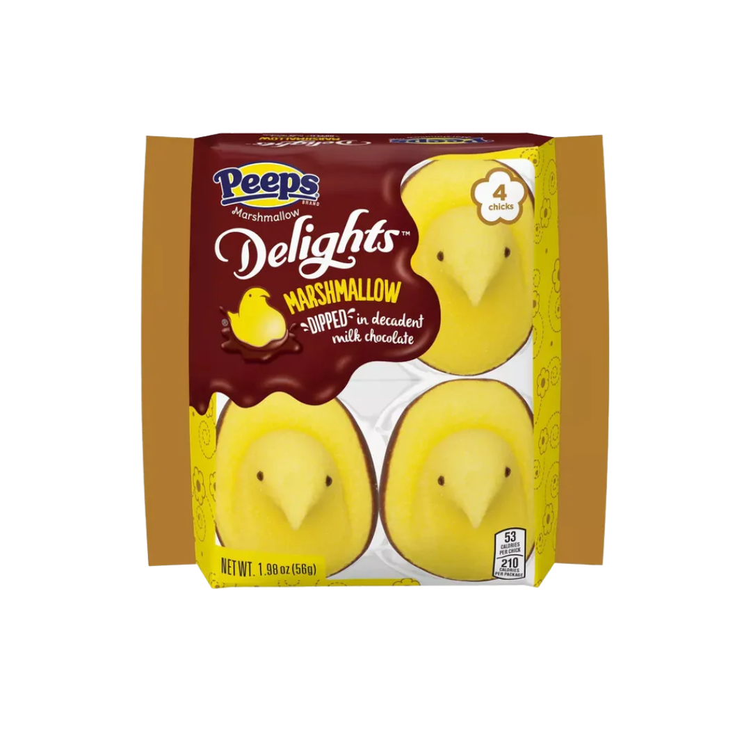 Peeps Milk Chocolate Dipped Marshmallow Chicks: 4-Piece Pack