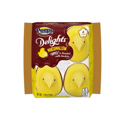 Peeps Milk Chocolate Dipped Marshmallow Chicks: 4-Piece Pack