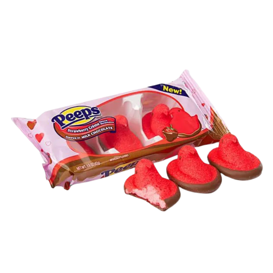 Peeps Milk Chocolate Dipped Valentine Marshmallow Chicks: 3-Piece Pack