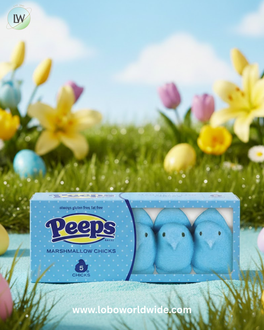 Peeps Marshmallow Chicks Candy - Blue: 24-Piece Case