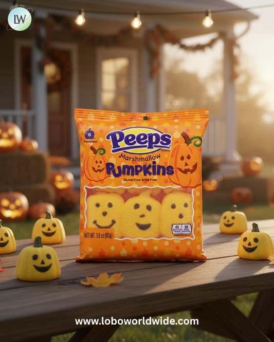 Peeps Marshmallow Halloween Candy Packs - Pumpkins: 12-Piece Case