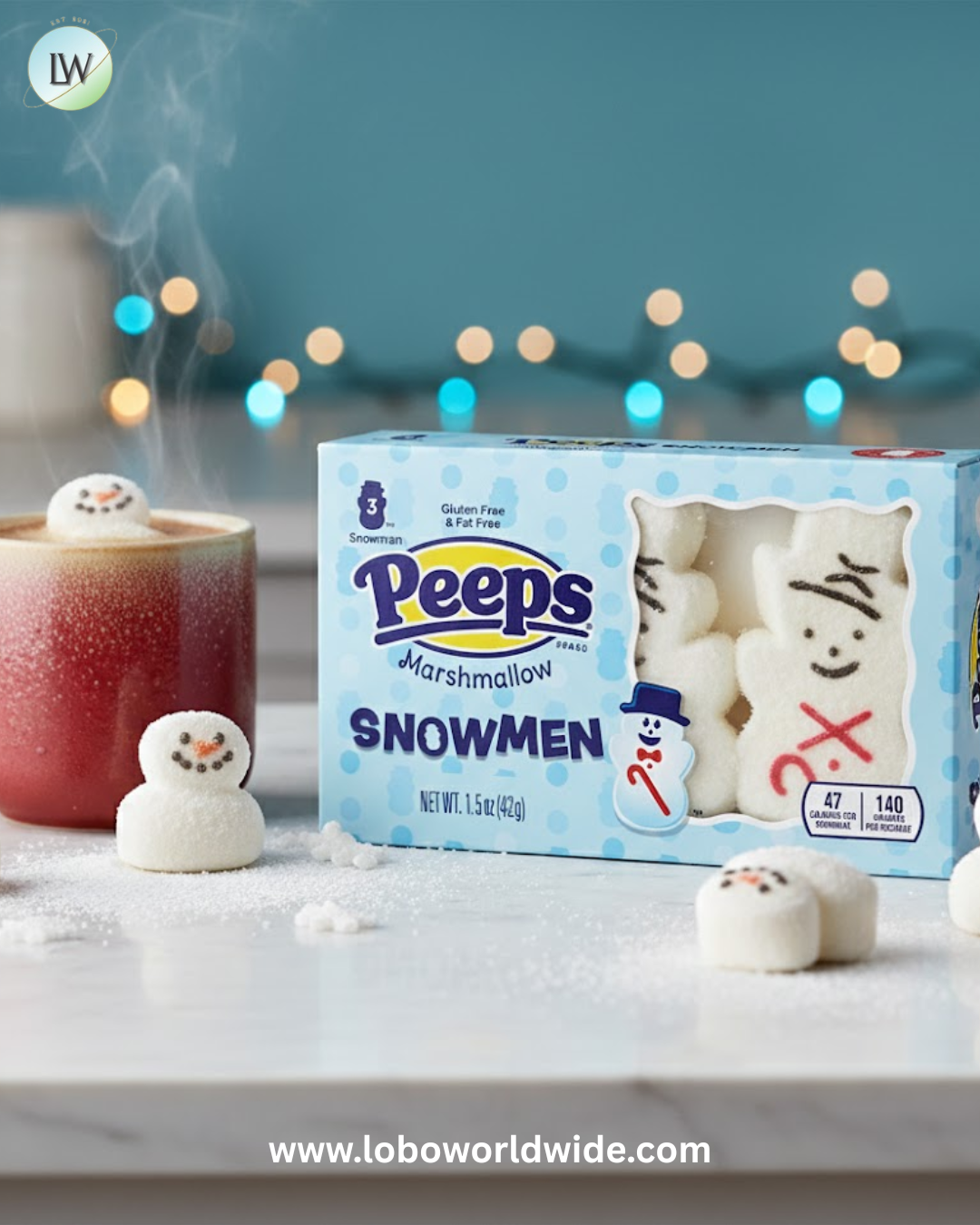 Peeps Marshmallow Snowmen Candy: 24-Piece Case