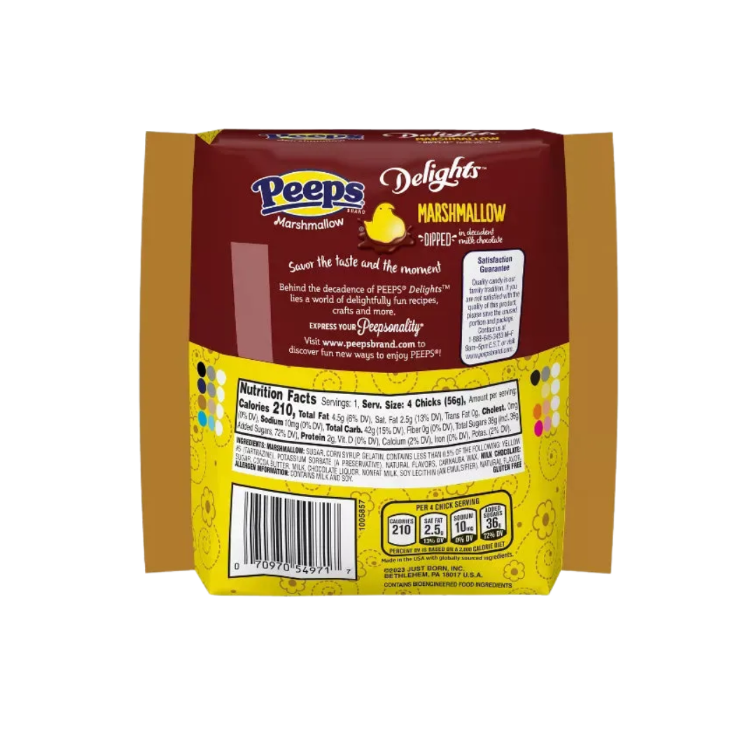 Peeps Milk Chocolate Dipped Marshmallow Chicks: 4-Piece Pack