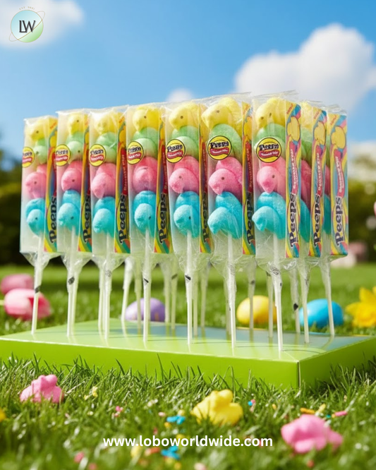 Peeps Rainbow Marshmallow Chicks Pops: 28-Piece Box