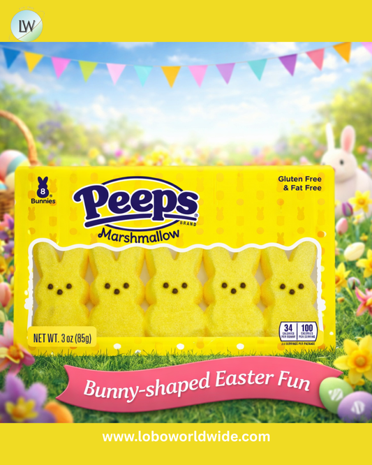 Peeps, Yellow Marshmallow Bunnies Easter Candy, 8ct (3.0oz) - Pack of 3
