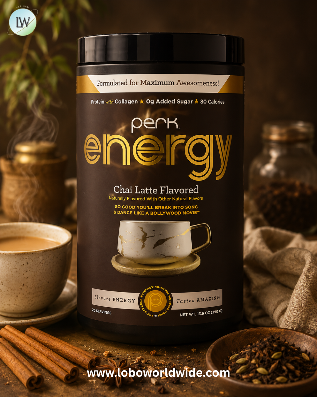 Perk Energy, Chai Latte, 13.6 oz (380 g)