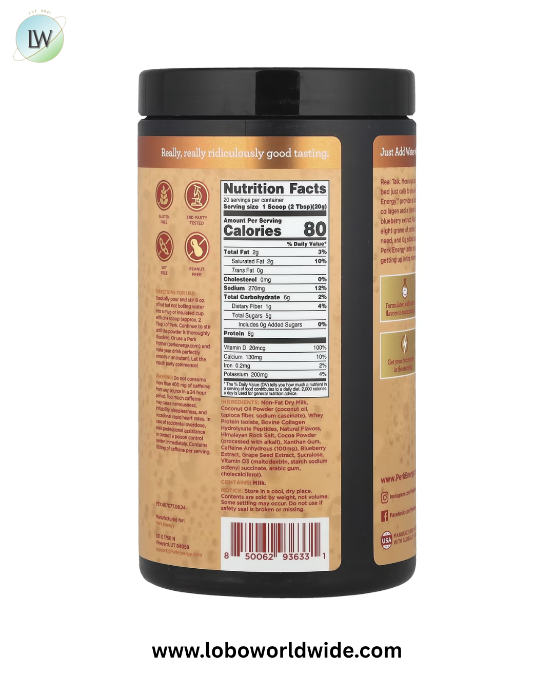 Perk Energy, Vanilla Caramel Steamer, 14 oz (392 g)