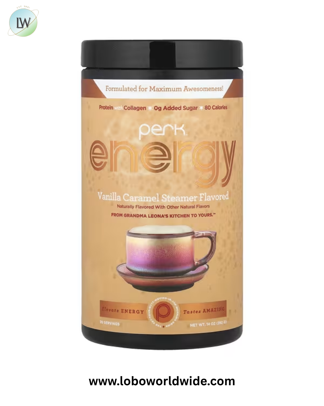 Perk Energy, Vanilla Caramel Steamer, 14 oz (392 g)