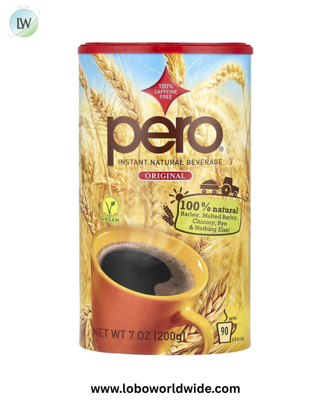 Pero, Instant Natural Beverage, Original, Caffeine Free, 7 oz (200 g)