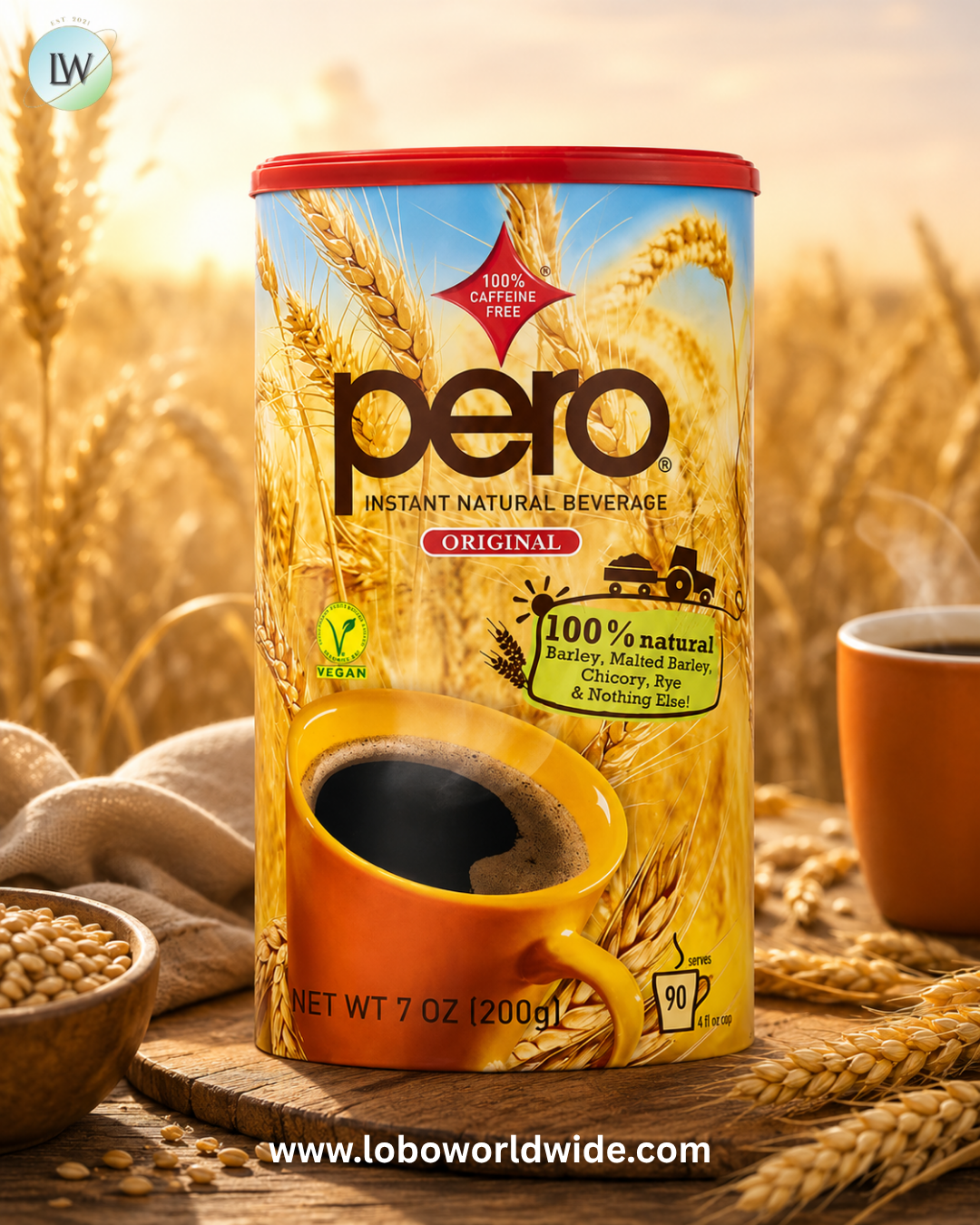 Pero, Instant Natural Beverage, Original, Caffeine Free, 7 oz (200 g)
