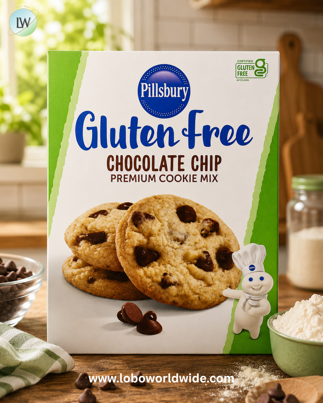 Pillsbury, Chocolate Chip Premium Cookie Mix, Gluten Free, 17.5 oz (496 g)