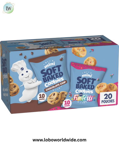 Pillsbury Chocolate Chip and Funfetti Mini Soft Baked Cookies 20 Count