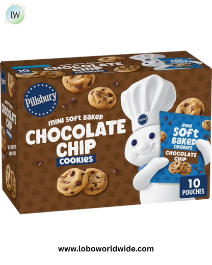 Pillsbury Mini Soft Baked Cookies, Chocolate Chip, Snack Bags, 10 ct