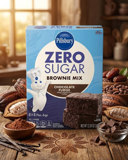 Pillsbury, Zero Sugar, Brownie Mix, Chocolate Fudge, 12.35 oz (350 g)