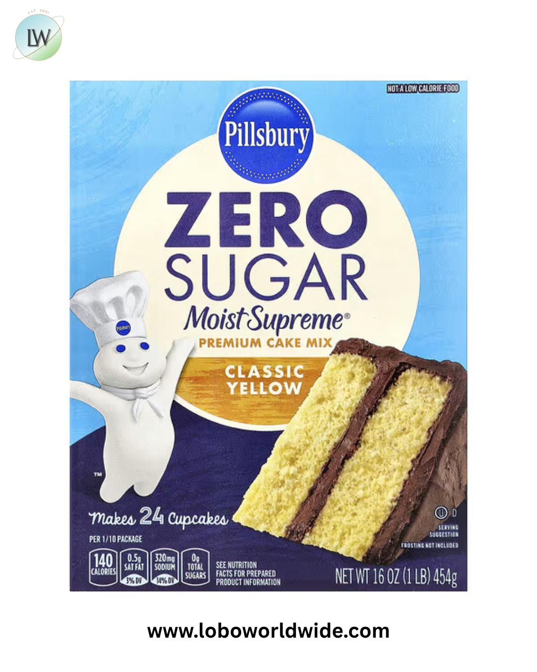 Pillsbury, Zero Sugar, Moist Supreme® Premium Cake Mix, 16 oz (454 g)
