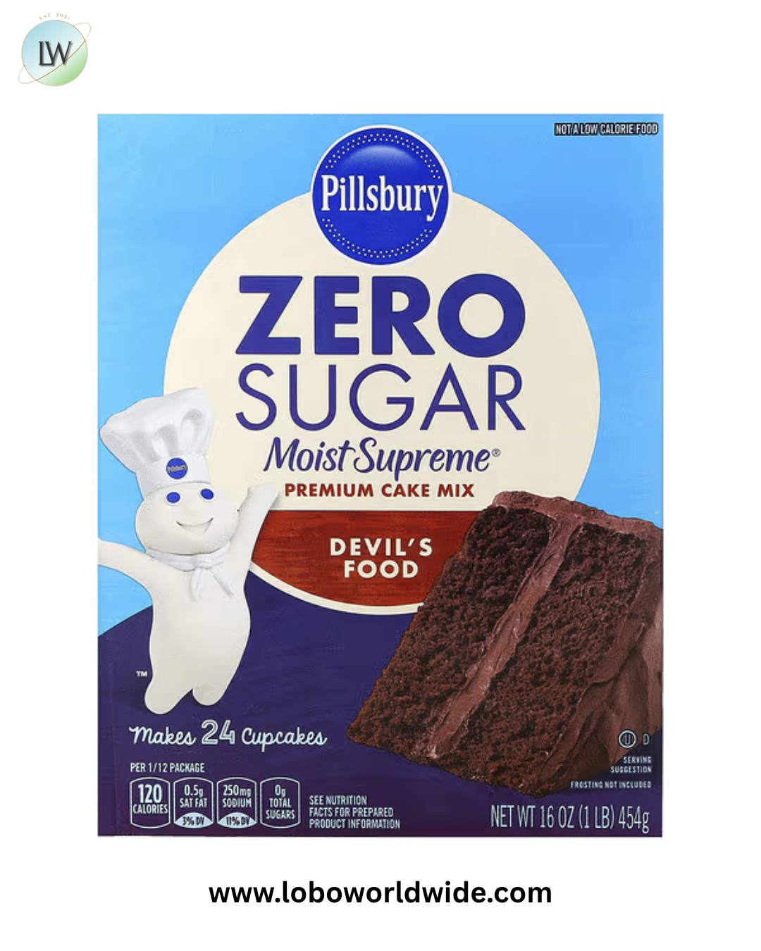 Pillsbury, Zero Sugar, Moist Supreme® Premium Cake Mix, 16 oz (454 g)