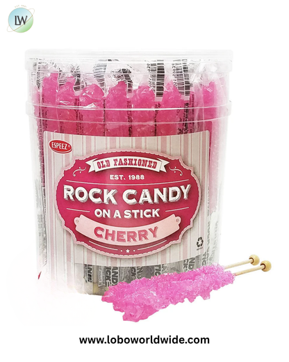 Rock Candy Crystal Sticks Cherry - 36ct Tubs