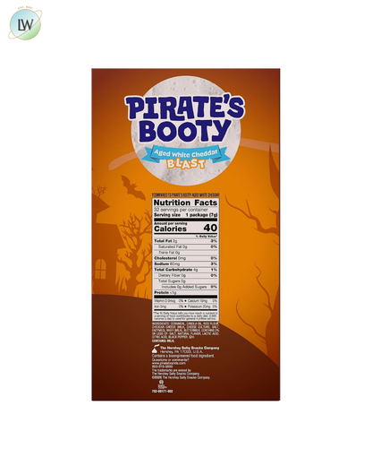 Pirate's Booty Halloween Snack Puffs, Aged White Cheddar Cheese, 0.25 oz, 32 ct.