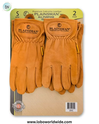 Plainsman Premium Cabretta Brown Leather Gloves 2 Pairs