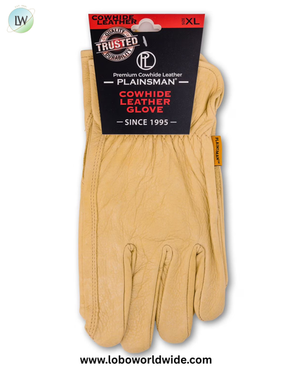Plainsman Premium Cowhide Leather Gloves, Assorted Sizes (6 pk.)