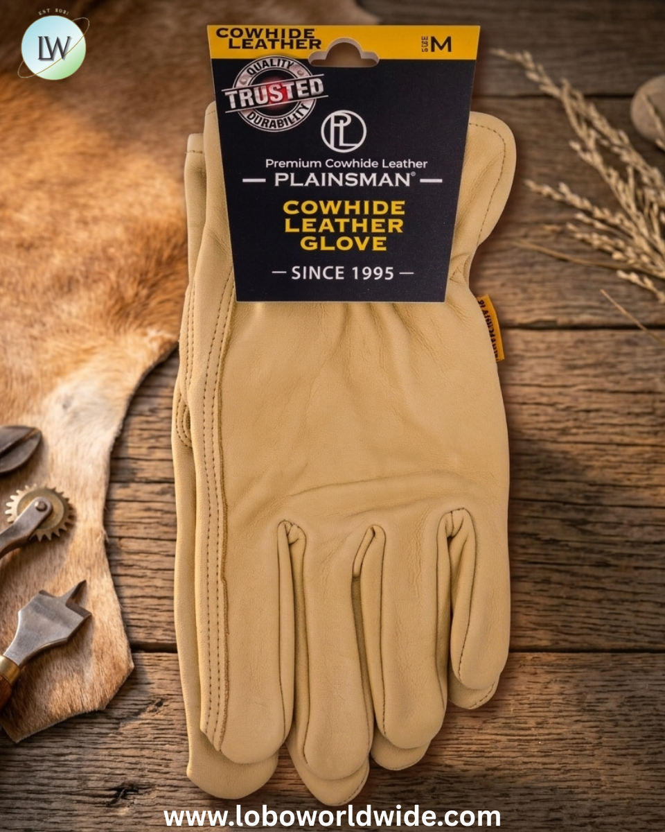 Plainsman Premium Cowhide Leather Gloves, Assorted Sizes (6 pk.)