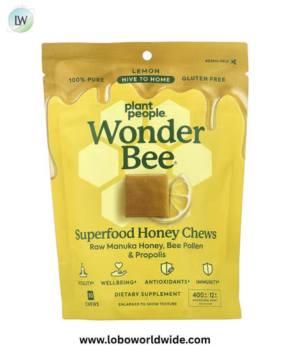 Plant People, WonderBee®, Superfood Honey Chews, Lemon, MGO 400+, 30 Chews