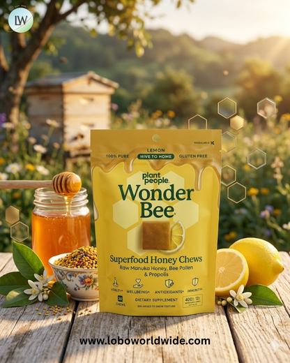 Plant People, WonderBee®, Superfood Honey Chews, Lemon, MGO 400+, 30 Chews
