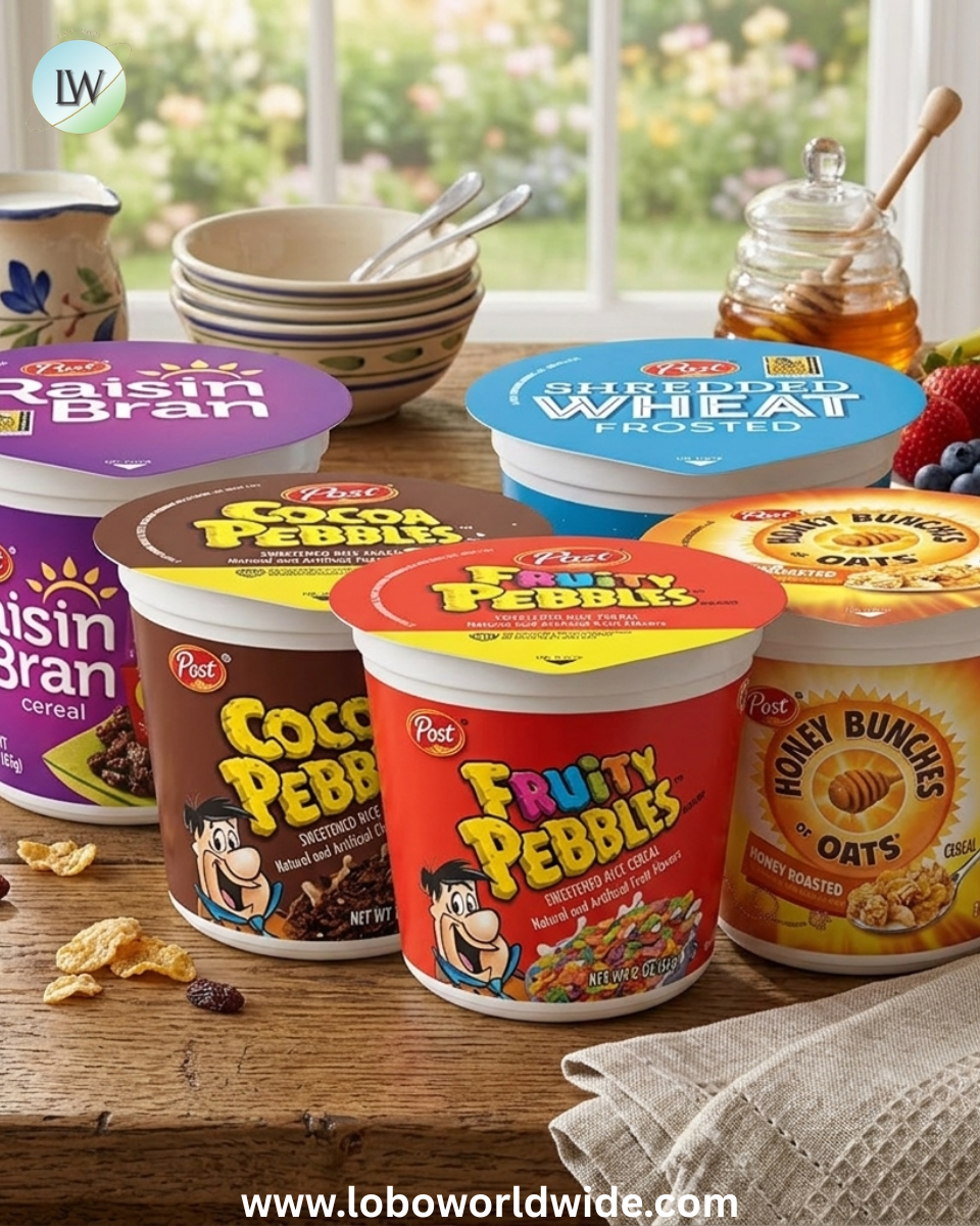 Post Cereal Favorites Breakfast Cereal To-Go Cups - Fruity PEBBLES, Cocoa Pebbles, Honey Bunches of Oats with Strawberries, Honey Bunches of Oats Honey Roasted, Raisin Bran, Shredded Wheat (60 Pack)