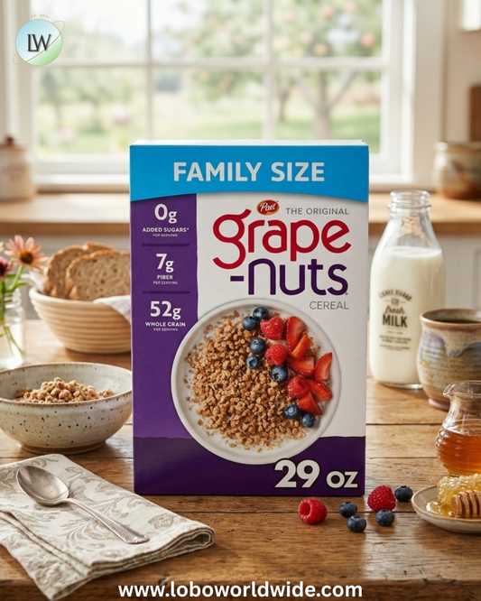 Post Grape Nuts Original Breakfast Cereal, Crunchy Breakfast Cereal 29 oz Box