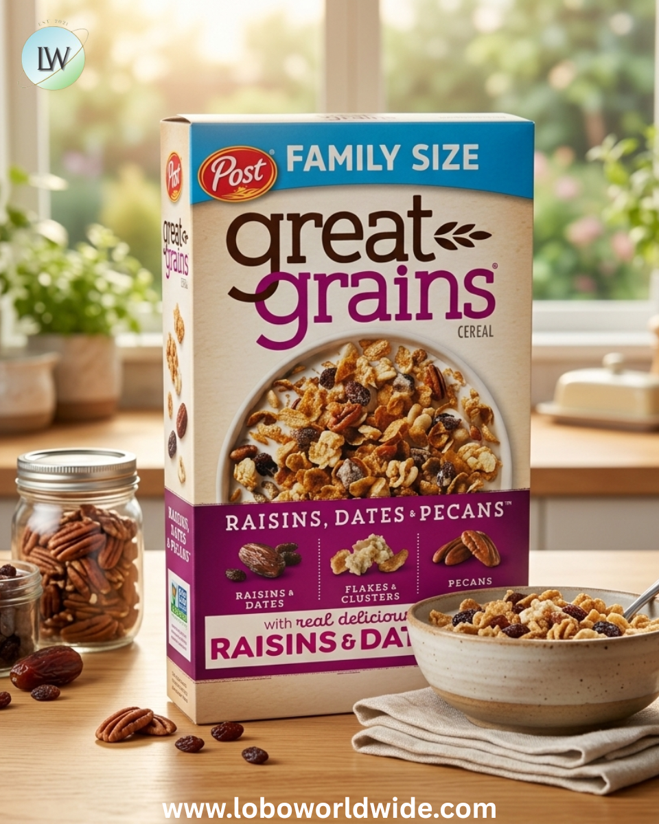 Post Great Grains Raisins, Dates & Pecans Cereal, Heart Healthy, Whole Grain, Crunchy 19oz Box