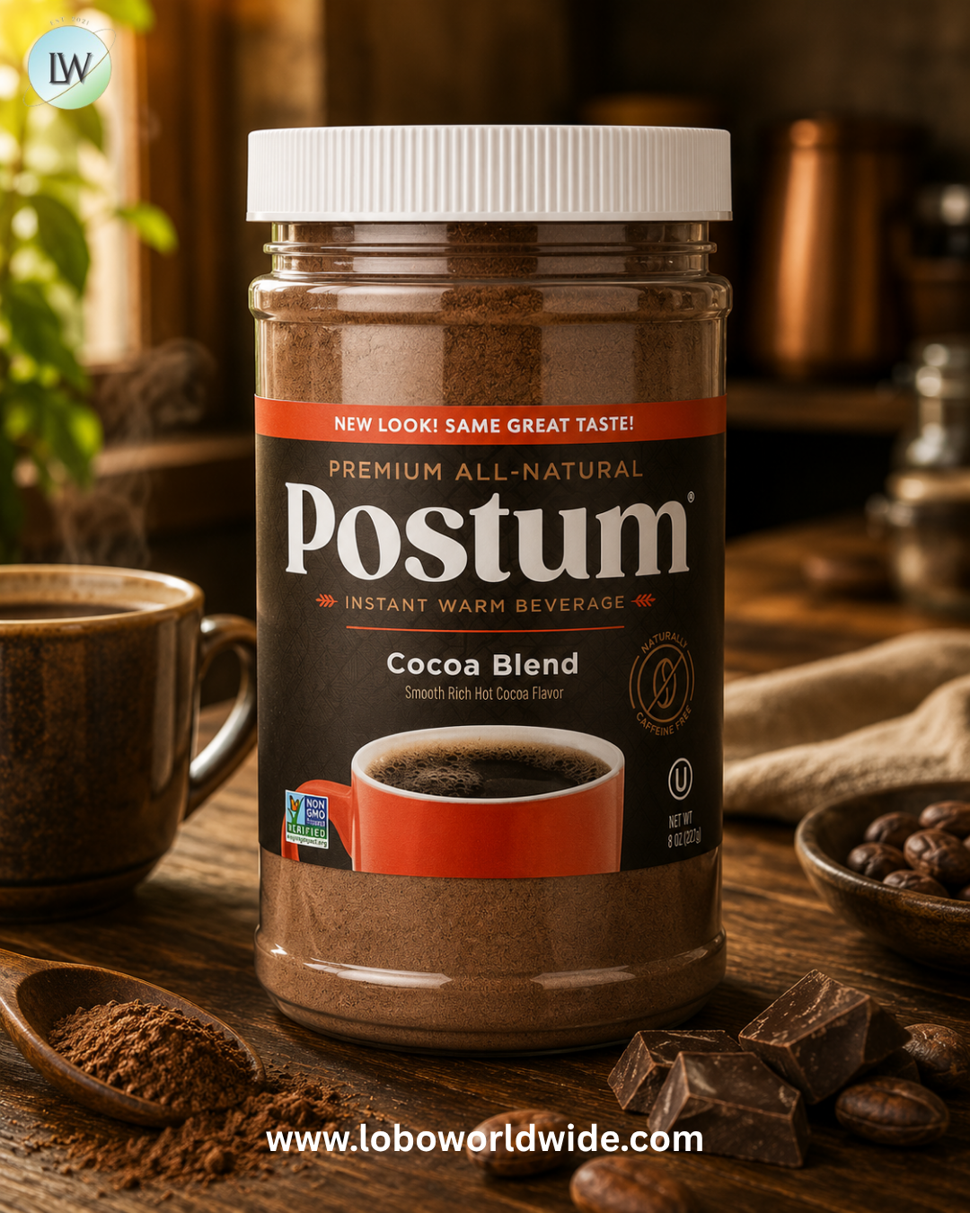 Postum, Instant Warm Beverage, Caffeine Free, 8 oz (227 g)
