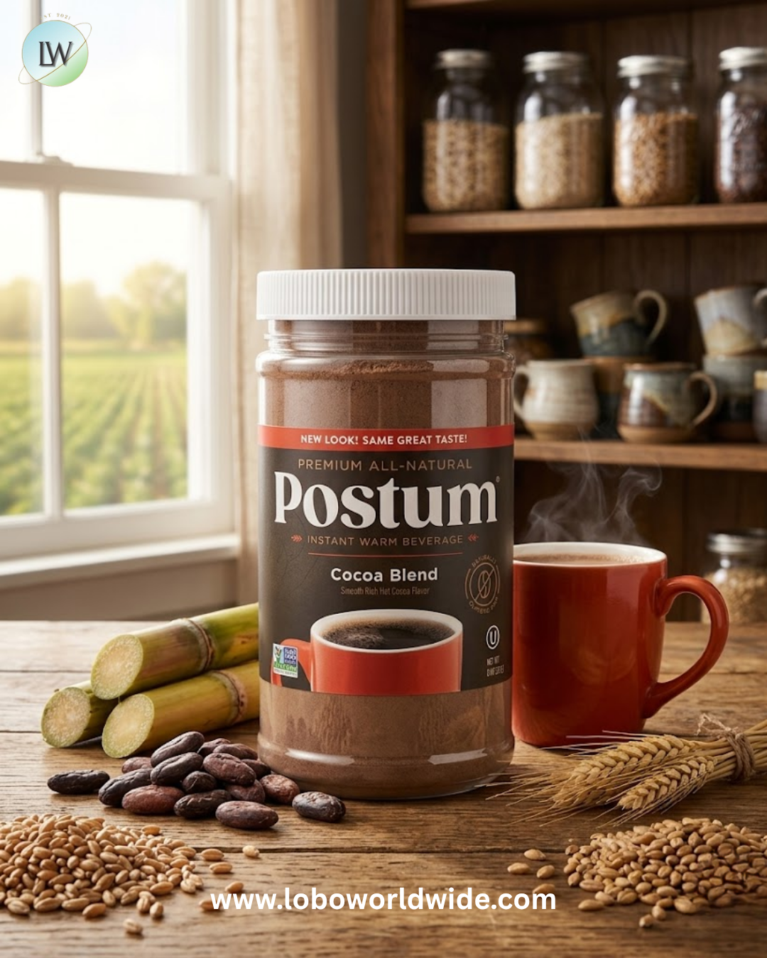 Postum, Instant Warm Beverage, Cocoa Blend, Caffeine Free, 8 oz (227 g)