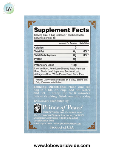 Prince of Peace, Herbal Tea, 18 Tea Bags, 1.14 oz (32.4 g)