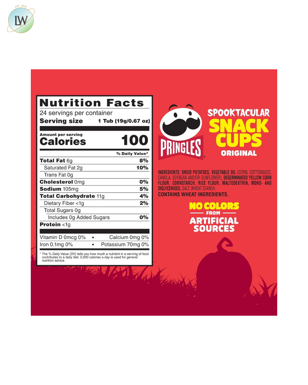 Pringles Potato Crisps, Original, 0.67 oz, 24 ct.