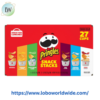 Pringles Snack Stacks Variety Pack Potato Crisps Chips, Lunch Snacks, 27 Count