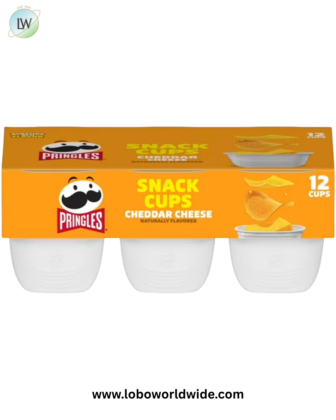 Pringles Cheddar Cheese Potato Crisps Chips, Lunch Snacks, 12 Count