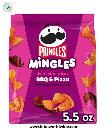 Pringles Mingles BBQ and Pizza Puffed Snacks, Salty Snacks, 5.5 oz
