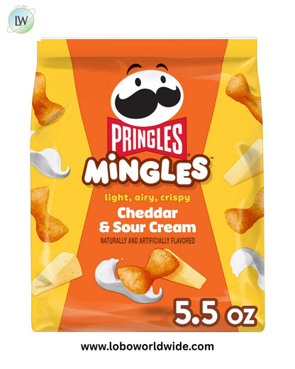 Pringles Mingles Cheddar and Sour Cream Puffed Snacks, Cheese Puffs, 5.5 oz