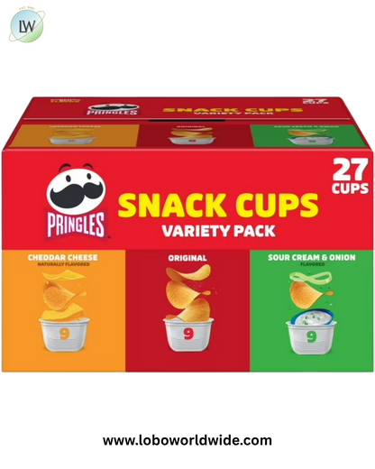Pringles Snack Stacks Variety Pack Potato Crisps Chips, Lunch Snacks, 27 Count