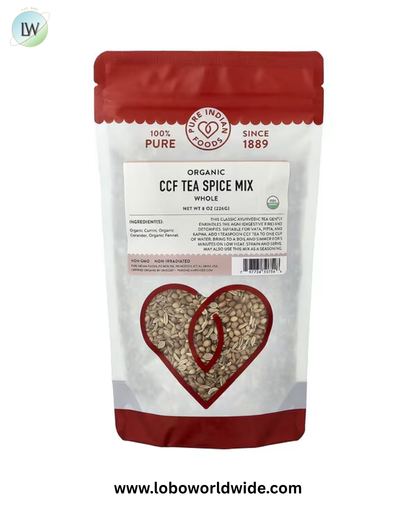 Pure Indian Foods, Organic CCF Tea Spice Mix, Whole, 8 oz (226 g)
