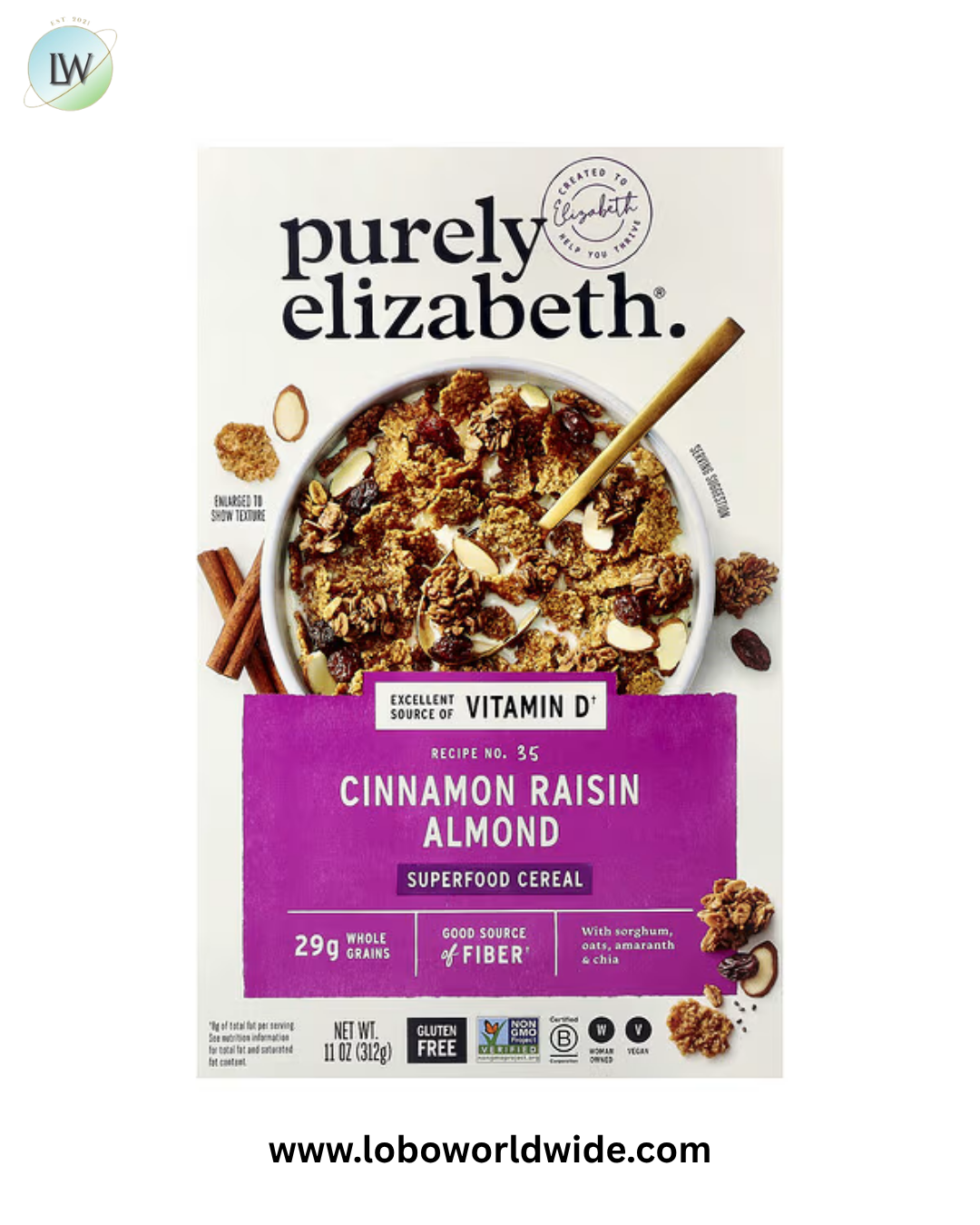 Purely Elizabeth, Superfood Cereal, Cinnamon Raisin Almond, 11 oz (312 g)