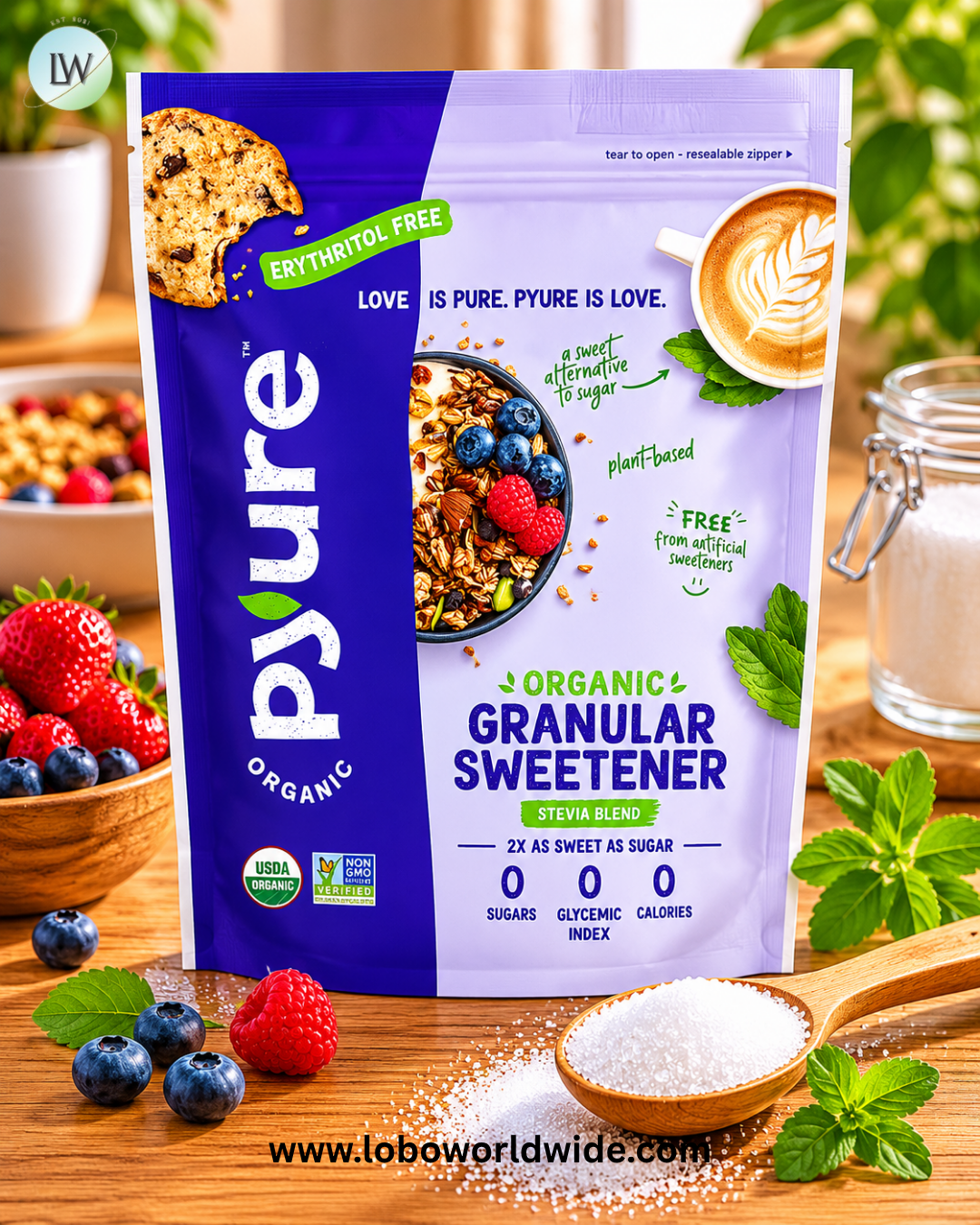 Pyure, Organic Granular Sweetener, Stevia Blend, 12 oz (340 g)