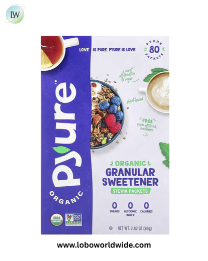 Pyure, Organic Granular Sweetener, Stevia, 80 Packets, 0.035 oz (1 g) Each