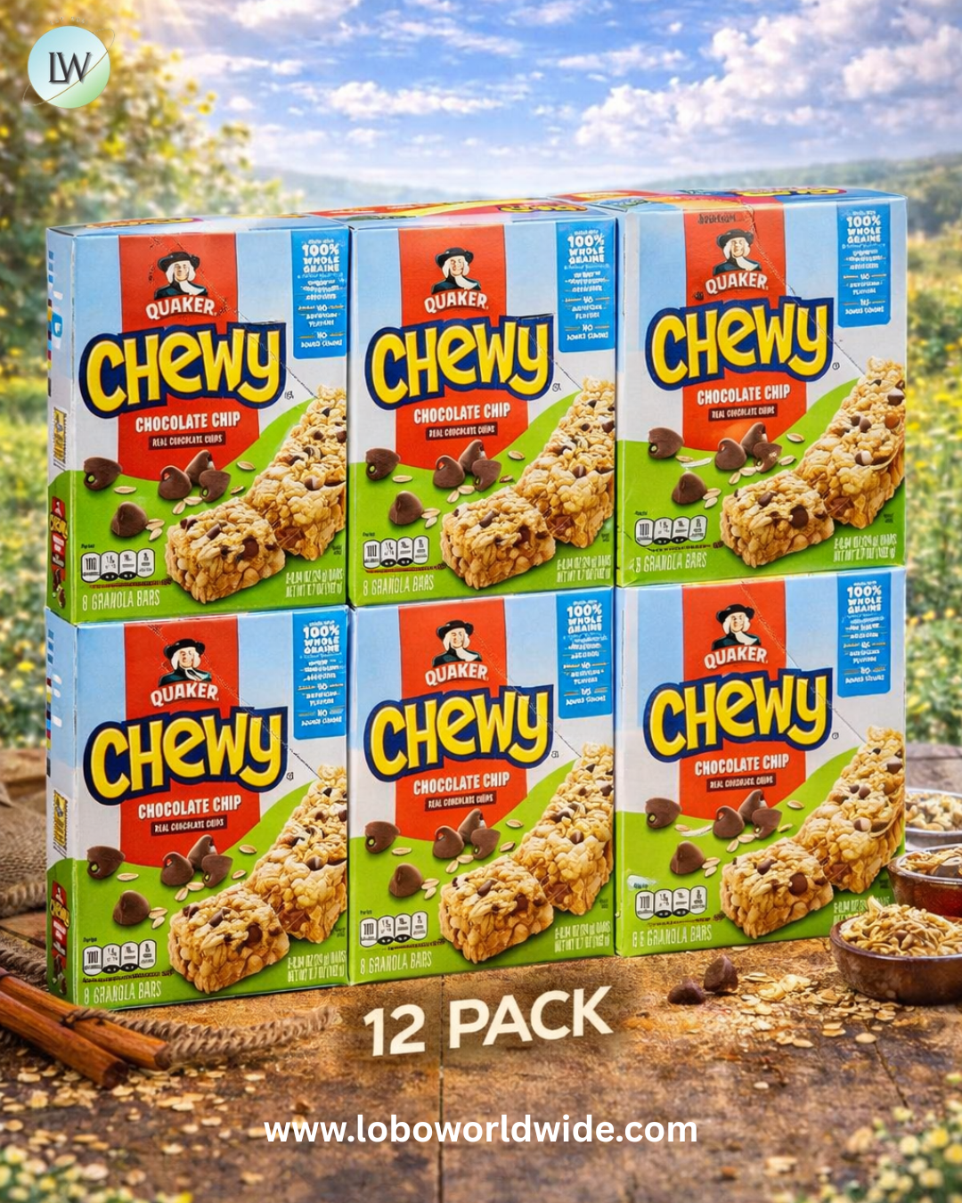 Quaker Chewy Chocolate Chip Granola Bars 8-Pack - 12/Case